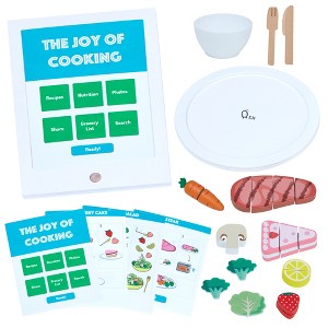Teamson Kids Little Chef Frankfurt 27-pc. Wooden Play Kitchen Tablet Recipe Set - 1 of 4