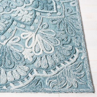Trace TRC601 Hand Tufted Area Rug - Turquoise/Green - 6'x6' - Safavieh.