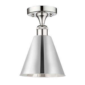 Edison Cone - 1 Light Semi-Flush Mount In Industrial Style-11.75 Inches Tall and 8 Inches Wide - 1 of 1
