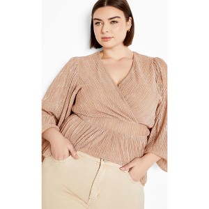 CITY CHIC | Women's Plus Size  Lilian Sparkle Top - soft blush - 24W - 1 of 4