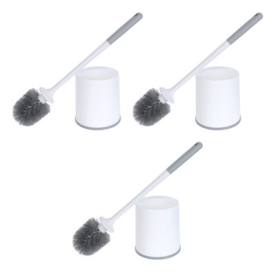 REGALWOVEN Soft Bristle Round Head Toilet Brush and Holder Set