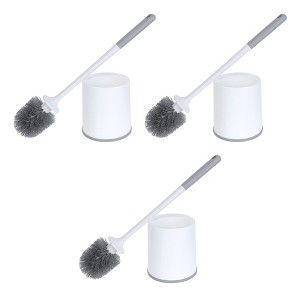 REGALWOVEN Soft Bristle Round Head Toilet Brush and Holder Set - 1 of 4