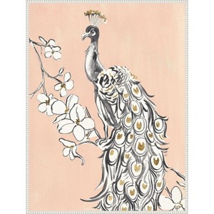 Amanti Art Peacock in Gold II by Annie Warren Framed Canvas Wall Art - 1 of 4