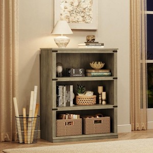 Tier Bookcase, Farmhouse Book Shelf with Storage Open Display Bookshelves - 1 of 4