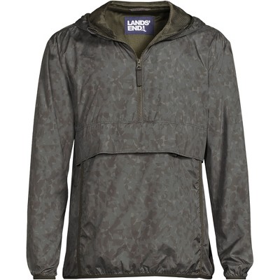 Lands' End Men's UPF 50 Anorak Windbreaker - 2X Large - Washed Expedition Green Camo — фото 2