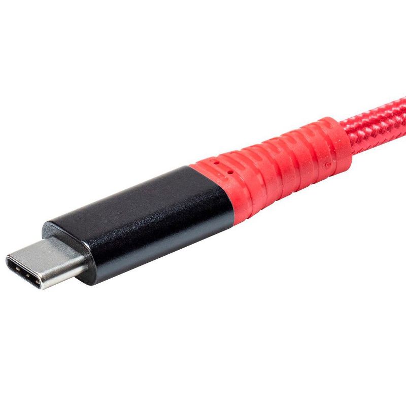 Monoprice Durable USB 3.2 Gen 2 Type-C Data and Power Kevlar Reinforced Nylon-Braid Cable - 1 Meter - Red | 5A/100W - AtlasFlex Series, 4 of 7