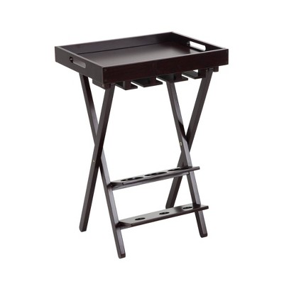 Wood Folding Wine Rack with Removable Tray Espresso - Room and Joy