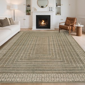 Modern Rugs for Living Room Ultra-Soft Geometric Bordered Indoor Rug - 1 of 4