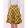 INSPIRE CHIC Women's Tartan Plaid High Waist Belted Vintage A-Line Midi Skirt - 4 of 4