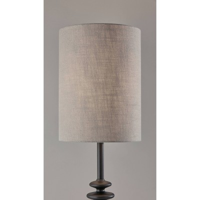 Beatrice Black Polyresin Floor Lamp with Taupe Shade