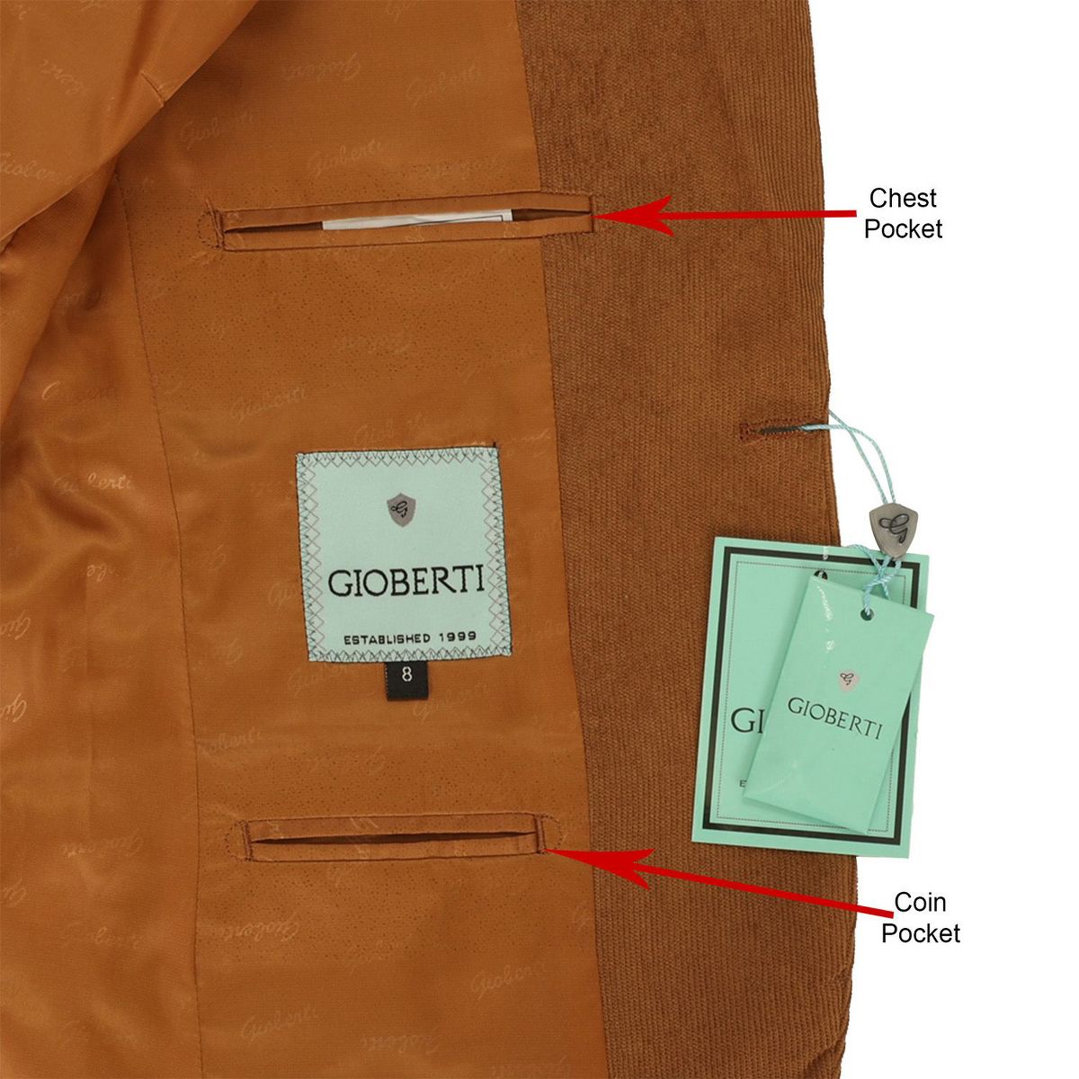 Gioberti Boy's Corduroy Blazer Jacket - thumbnail 9