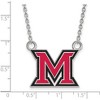 Black Bow Jewelry Sterling Silver Miami Redhawks NCAA Necklace 18 Inch - 2 of 4