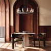 Rennnsan Mavita 35" W 12 -Light Glass Dimmable Mid-Century Wagon Wheel Chandelier in Brushed Gold & Black - 2 of 4