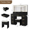 Vanity Desk with Large Mirror and Lights, 3 Lighting Modes Adjustable Brightness, Vanity Table with Power Outlet & 8 Drawers for Bedroom - 2 of 4