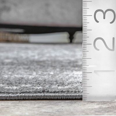 Dark Gray Synthetic 4' x 6' Easy-Care Rectangular Rug