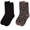 2 Pair Women's Leopard Cashmere Socks - 3 of 4