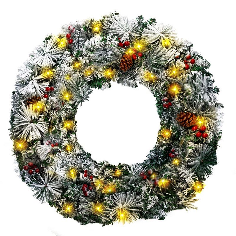 Joiedomi 24" Artificial Christmas Garland with LED Lights, 1 of 5