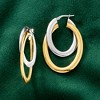 Ross-Simons Italian Sterling Silver and 18kt Gold Over Sterling Double-Hoop Earrings - 3 of 4