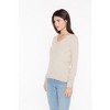 JENNIE LIU Women's 100% Pure Cashmere Long Sleeve Pullover V Neck Sweater - 3 of 3
