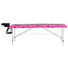 vidaXL 4-Zone Foldable Massage Table Aluminum Black and Pink - 3 of 4