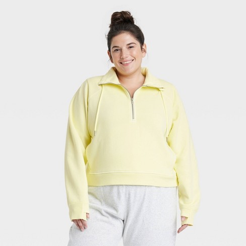Women's Fleece Half Zip Pullover - All In Motion™ Yellow 2X