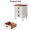 Modern Bedroom Nightstand With 3 Drawers, Wood Sofa Side Table, Accent Bedside Table for Small Space, Narrow End Table for Living Room Bedroom, White - 3 of 4