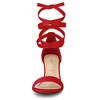 Allegra K Women's Open Toe Lace Up Ankle Strap Chunky Heel Sandals - 3 of 4