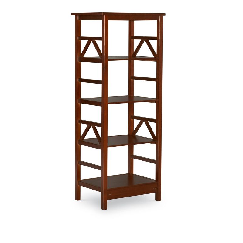 54&#34; Media Center Audio Tower Cabinet Bookcase with 4 Extra Deep 16&#34; Shelves Tobacco - Linon, 6 of 12
