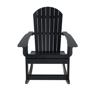 Westintrends Outdoor Patio All Weather Adirondack Rocking Chair Black   GUEST 54d64fc4 071c 44fd Ac0a 9603f65d8498