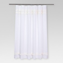 Ruched Shower Curtain White Opalhouse Target