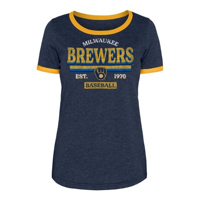 Milwaukee Brewers MLB Womens New Era Long Sleeve Shirt Size Medium