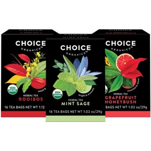 Choice Organics Herbal Tea Variety Pack Sampler -  48 ct, 3 Pack - 1 of 4