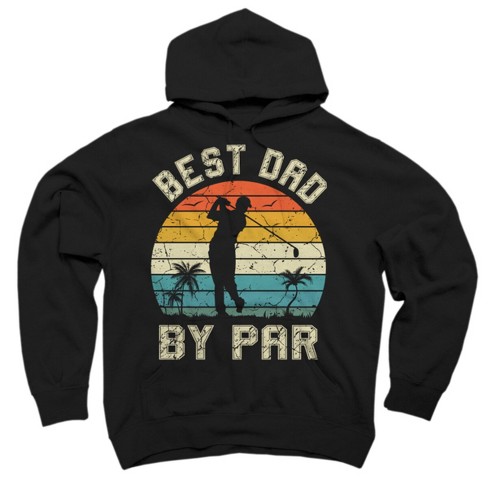 Unisex Design By Humans Best Dad By Par Tropical Golf By Pullover Hoodie Black Small