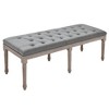 PAGED Entryway Ottoman Upholstered End of Bed Bench Minimalist Foot Stool with Thick Cushioned Top, Rubberwood Legs for Entryway, Bedroom, Gray - 4 of 4