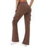 Womens High Waist Bootcut Pants with Thigh Pocket Bootcut Solid Stretchy Sport Pants Cargo Style Bootcut Athletic Pants - 2 of 4