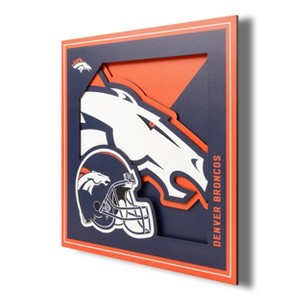 NFL Denver Broncos 3D Logo Series Wall Art - 12"x12" - 1 of 4