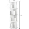 4 Tier Rotating Bookshelf Tower, Floor Standing Storage Rack, 360 Degree Revolvin Bookcase, Wood Narrow Bookshelf - 2 of 4