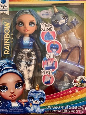 Rainbow High Skyler (Blue) with Slime Kit & Pet - Blue 11” Shimmer Doll New  2024