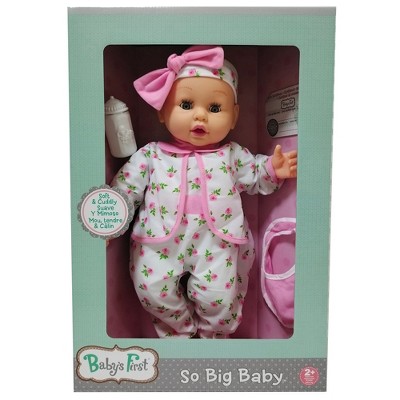Goldberger Baby's First 19" So Big Baby Doll w/ White 2 Piece Pajama Outfit