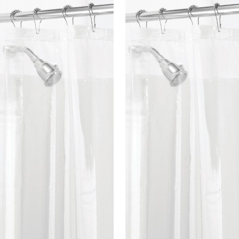 Mdesign Peva Waterproof Shower Curtain Liner, 2 Pack : Target