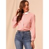 Allegra K Women's Vintage Button Down Contrast Peter Pan Collar Office Work Blouse - 3 of 4