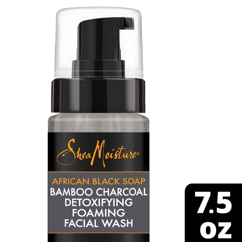 SheaMoisture African Black Soap Bamboo Charcoal Detoxifying Foaming Facial Wash - 7.5 fl oz, 1 of 11