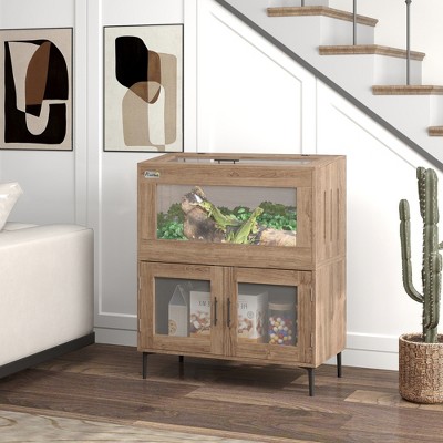 Brown 60.5 Gallon Stackable Reptile Tank with Ventilation