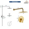 CASAINC 1-Spray Patterns with 1.8 GPM 10 Inches Wall Mount Round Fixed Shower Head (Valve Included) - 2 of 4