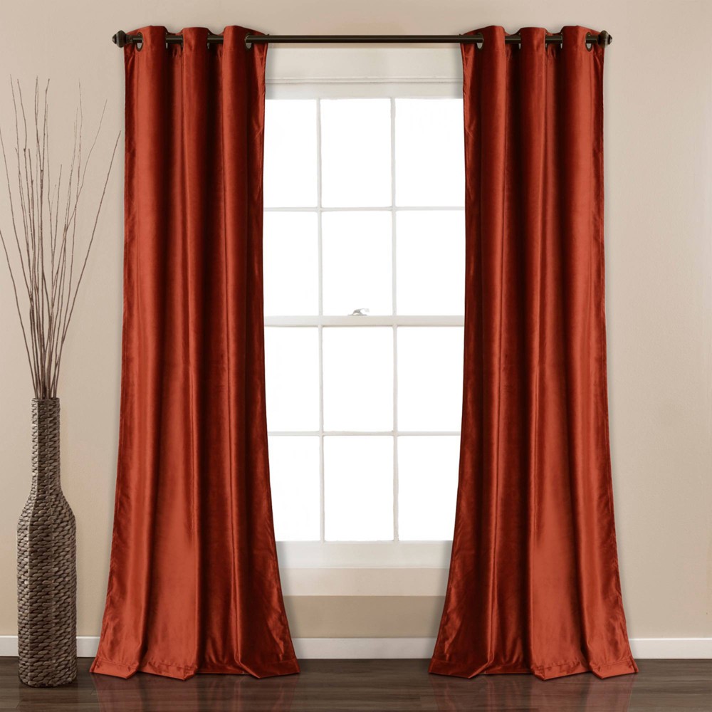 Photos - Curtains & Drapes Set of 2  Prima Velvet Solid Light Filtering Window Curtain Panel(63"x38")