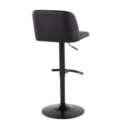 Toriano Contemporary Black Metal Adjustable Swivel Bar Stool