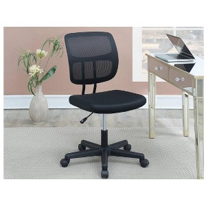 APRILSOUL Black Mesh Office Chair Elegant Modern Adjustable Height Swivel Task Chair Breathable Seat 5-Wheel Home Desk Work - 1 of 4