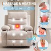 Oversized Recliner Chair, 360 Swivel Rocker Recliner, Manual Glider Chair with Cup Holder, Massage and Heat, Small Single Sofa Chairs - 4 of 4