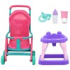 New Adventures: Magic Nursery: 8" Doll Stroll N Scoot Set -Pink - 2 of 4