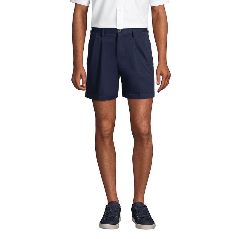 Lands' End Lands' End Men's Traditional Fit Pleated 6" No Iron Chino Shorts, 1 of 4